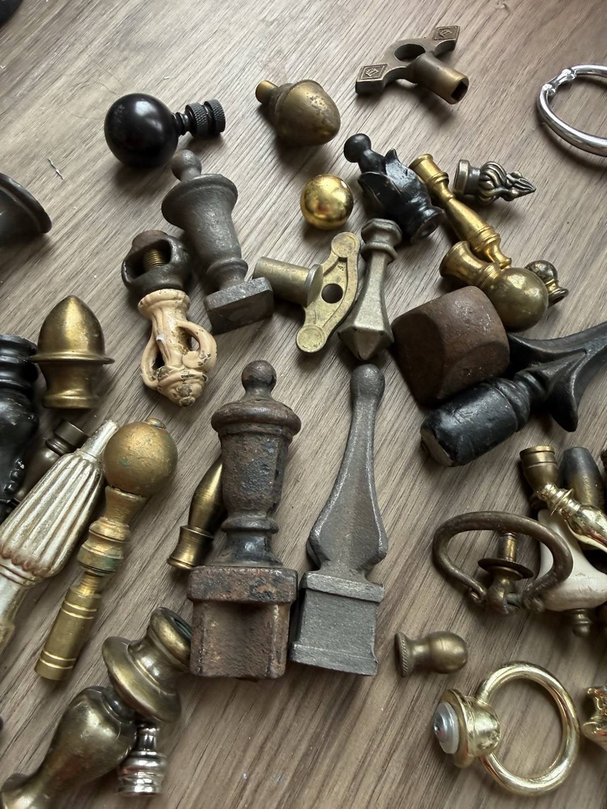 Lot of Vintage & Antique Finials & Hardware, and Collectibles
