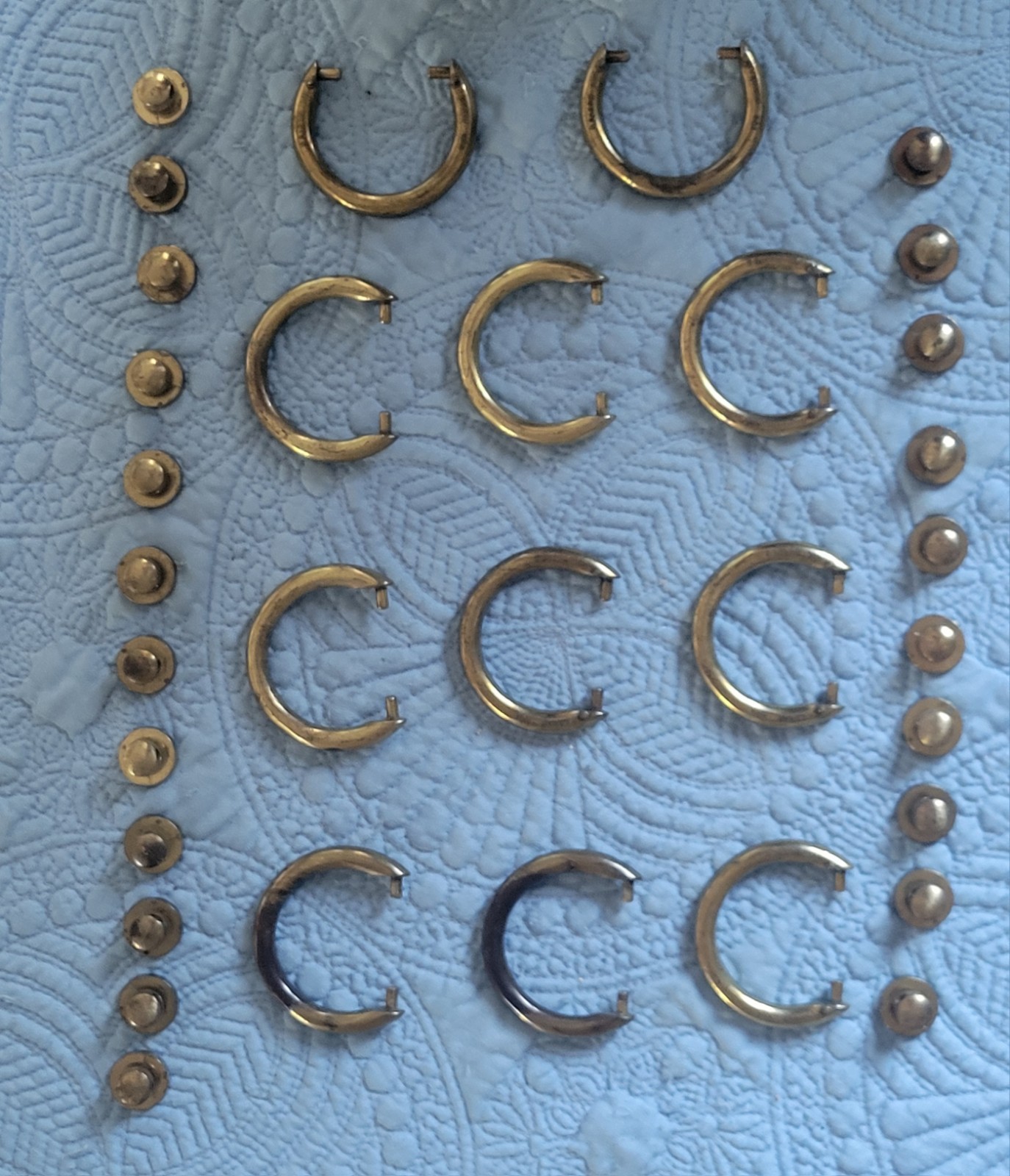 Lot Of 12: Vintage Keeler Brass Co KBC Ring Pull Drawer Handles N09175 Hardware