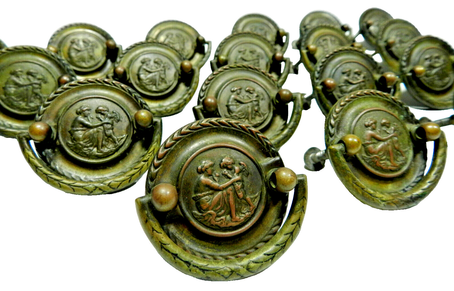 Antique Cabinet Dresser Drawer Pulls Set