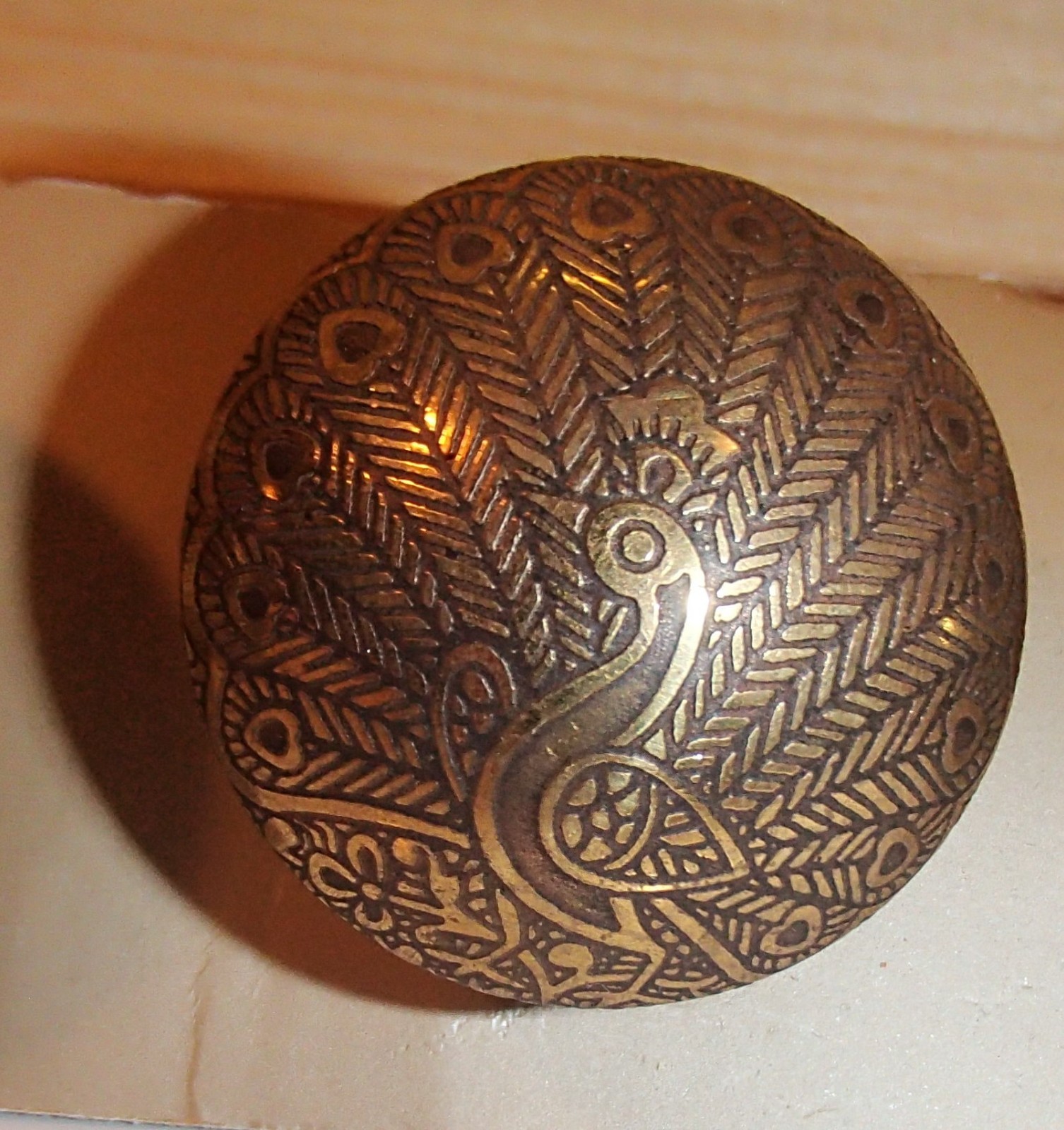 Set of 4 Brass Peacock Dresser Drawer Knobs French Furniture Fittings ~ 1.5″ dia