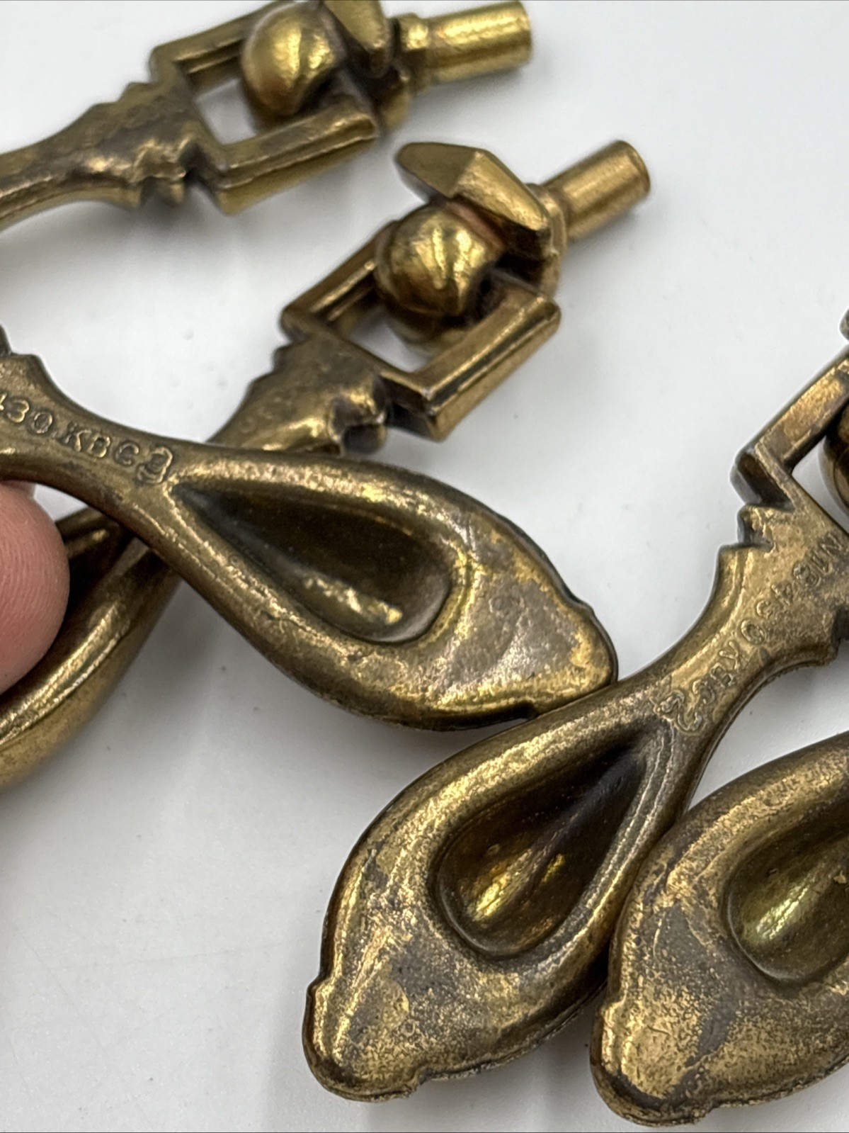 (5) Vintage KBC Drop Drawer Pulls Keeler Brass Co N18430 Without Back Plates