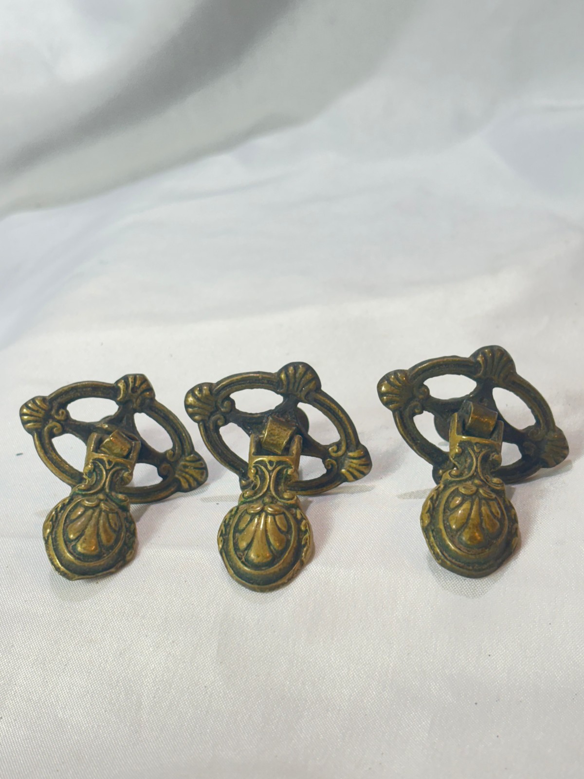 Antique Keeler Brass Co Brass Drawer Pulls/ Drop Handles KBC G205 Lot of 5