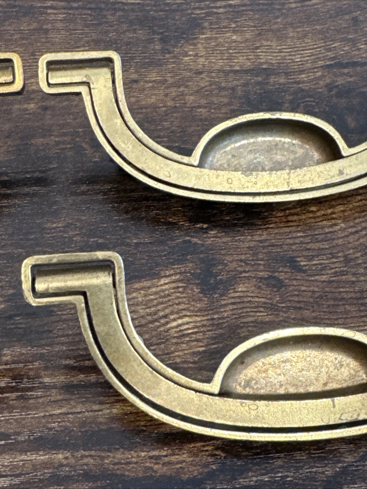 DREXEL ACCOLADE Brass Drawer Bail Pulls 6 Handles Campaign KBC N7231 – 3.5” CC