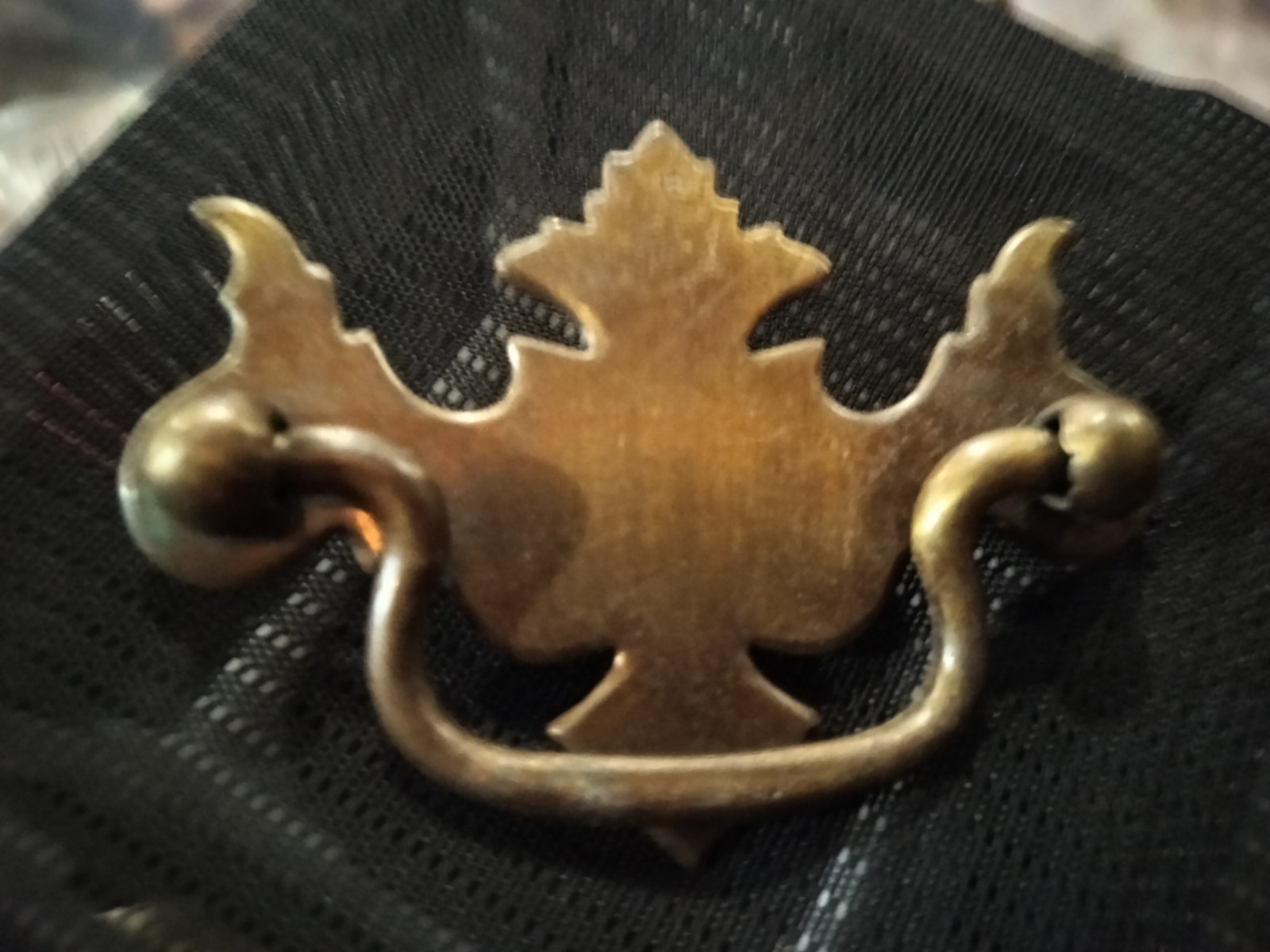 Vintage Brass Door Knocker/Chippendale Style Drawer Pull Handle 2.5″ Mount Width