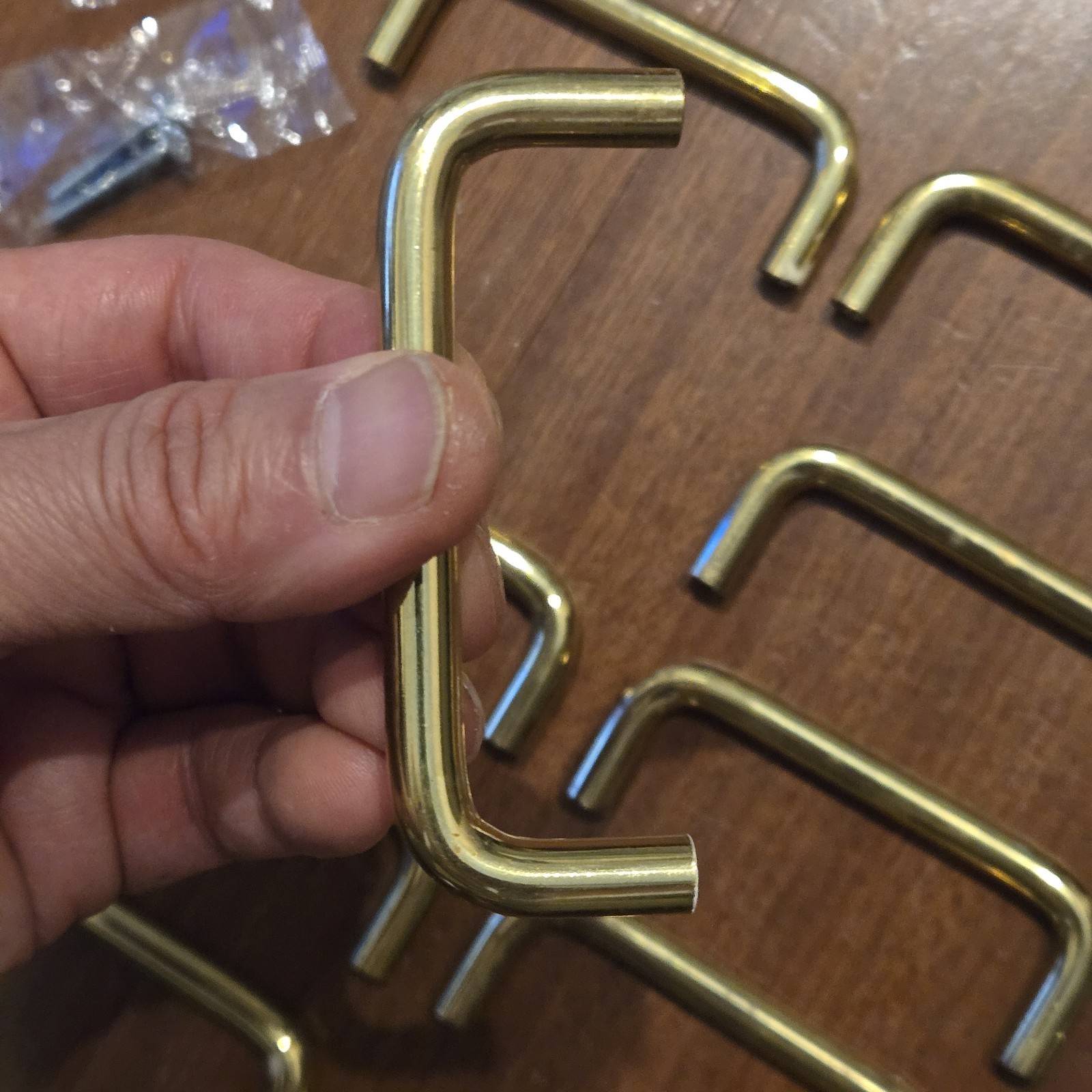 Lot of 20 Solid Polished Brass 3 Inch Drawer Pulls with Screws