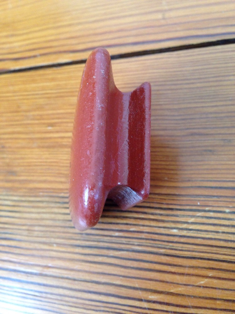 Vtg Mid Century Modern Rust Red Painted Square Wood Cabinet Knob Drawer Pull 5cm