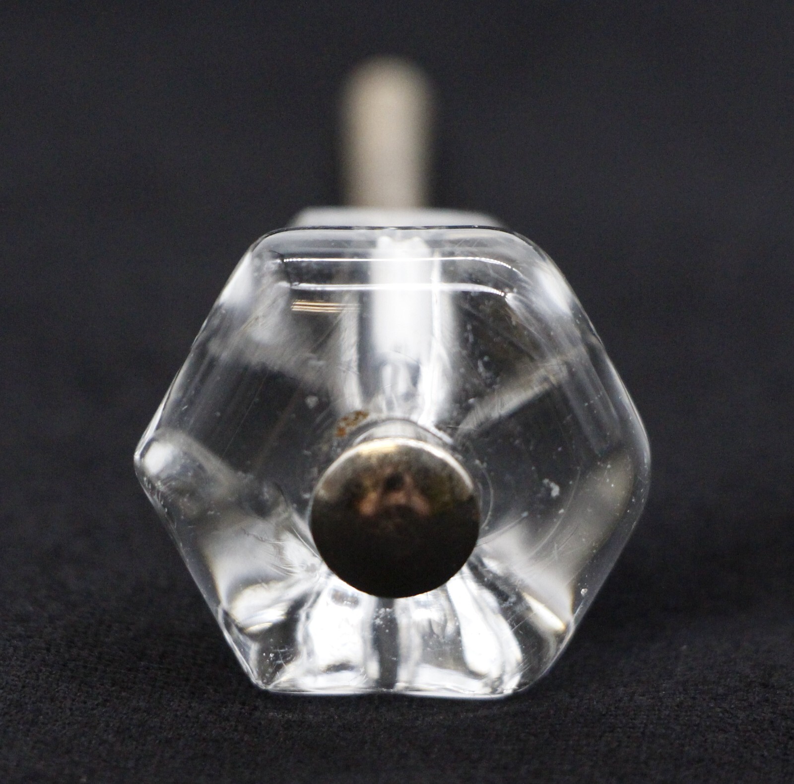 Vintage 1 in. Hexagon Clear Glass Drawer Cabinet Knob