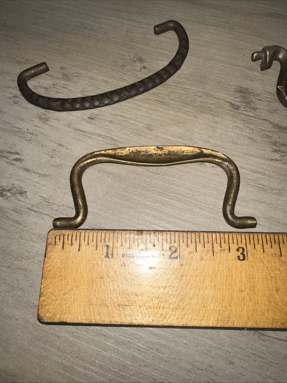 11 Old Drawer Pull Handles Nice Variety, Brass & Steel Vintage