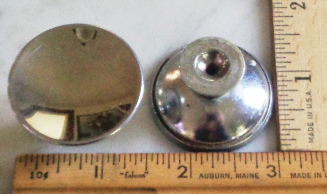 10 Mushroom Chrome Knobs Cabinet Drawer Pull Vintage 1 1/2in Hollow Concave UFO