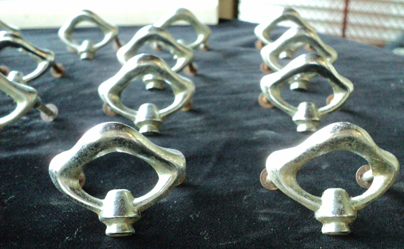 Lot Of 20 Antique Vintage Chrome Mid Century Modern Drawer Pulls