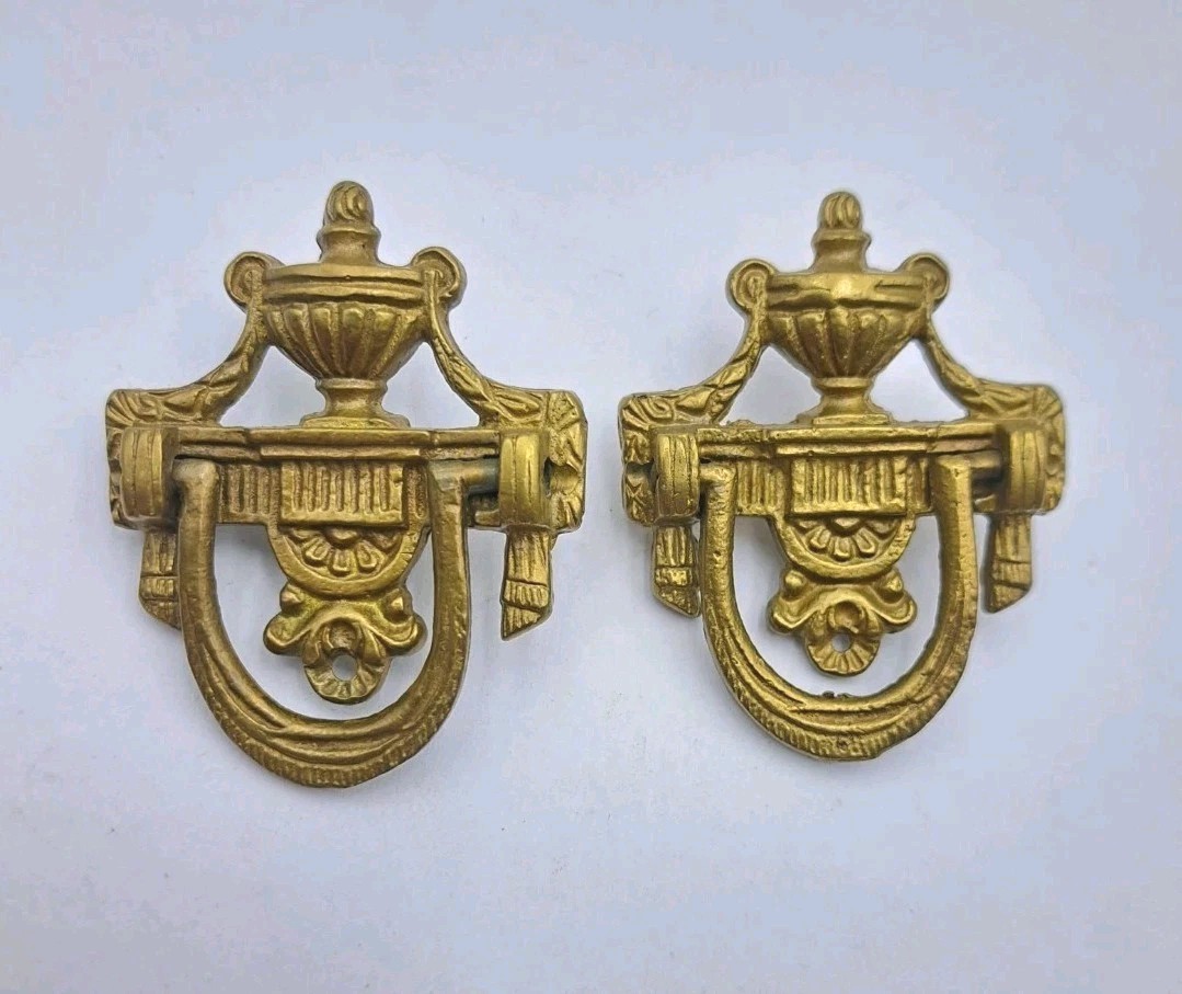 Antique Drop Handles Drawer Pulls Door Dresser Vintage Furniture Hardware Pair