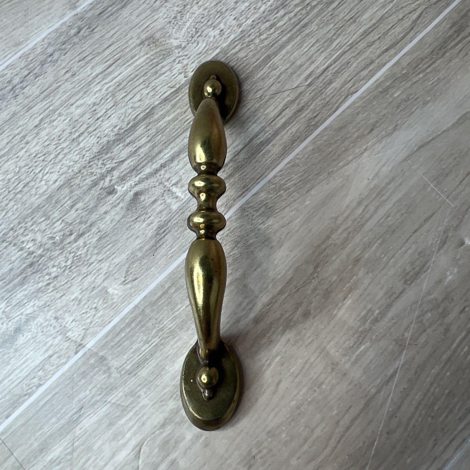 6 Antique Brass Cabinet Handles 3 Inch on Center with Screws.