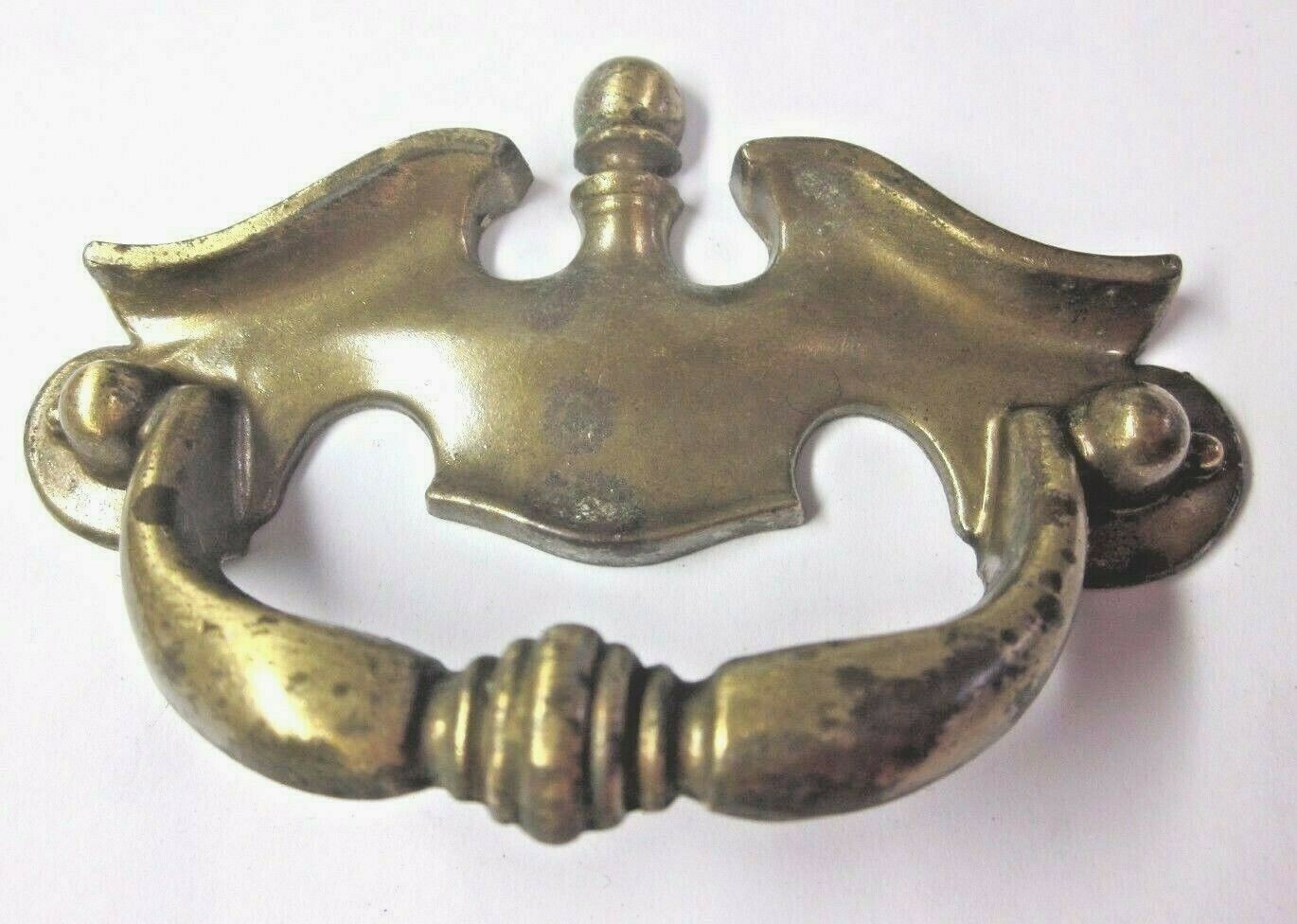 Nat’L National FO-3741 Drawer 1960s Pull Handle 3″ Centers Aged Dark Brass Vtg