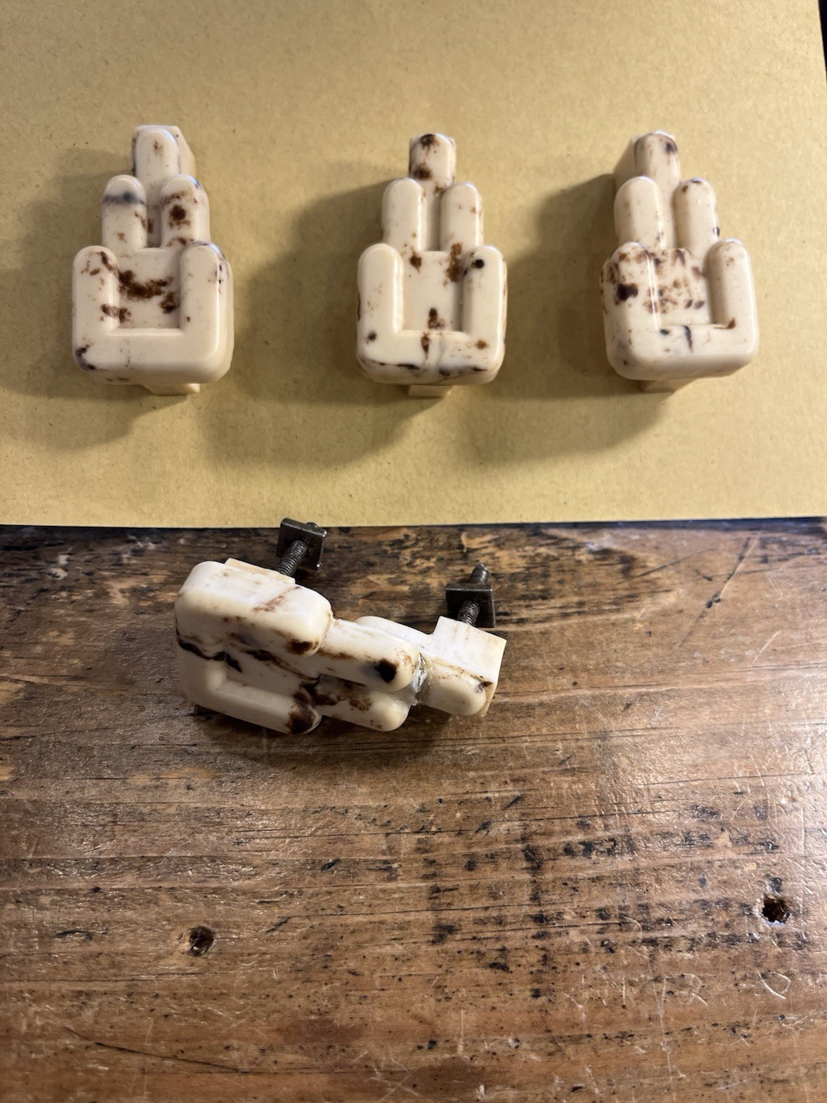Vintage Marbled Alabaster~Look Celluloid Art Deco Dresser Pull Hardware (H1)