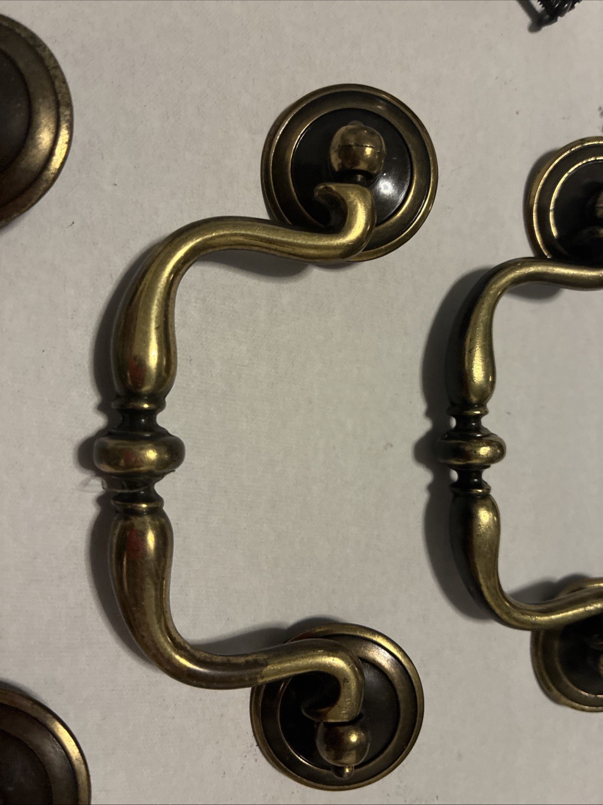 3pcsDrexel Esperanto Drawer Pull Tall Dresser Brass Vintage Drop Bail MCM Handle