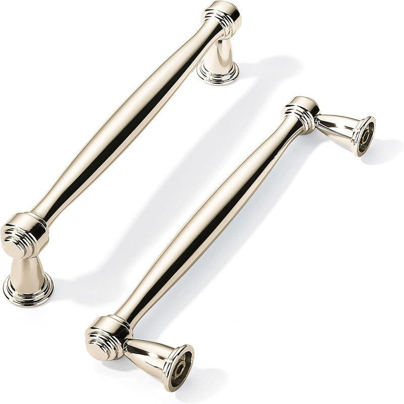 Khtumeware 10 Pack Polished Nickel Cabinet Pulls 3 Inch76Mm Hole Centers