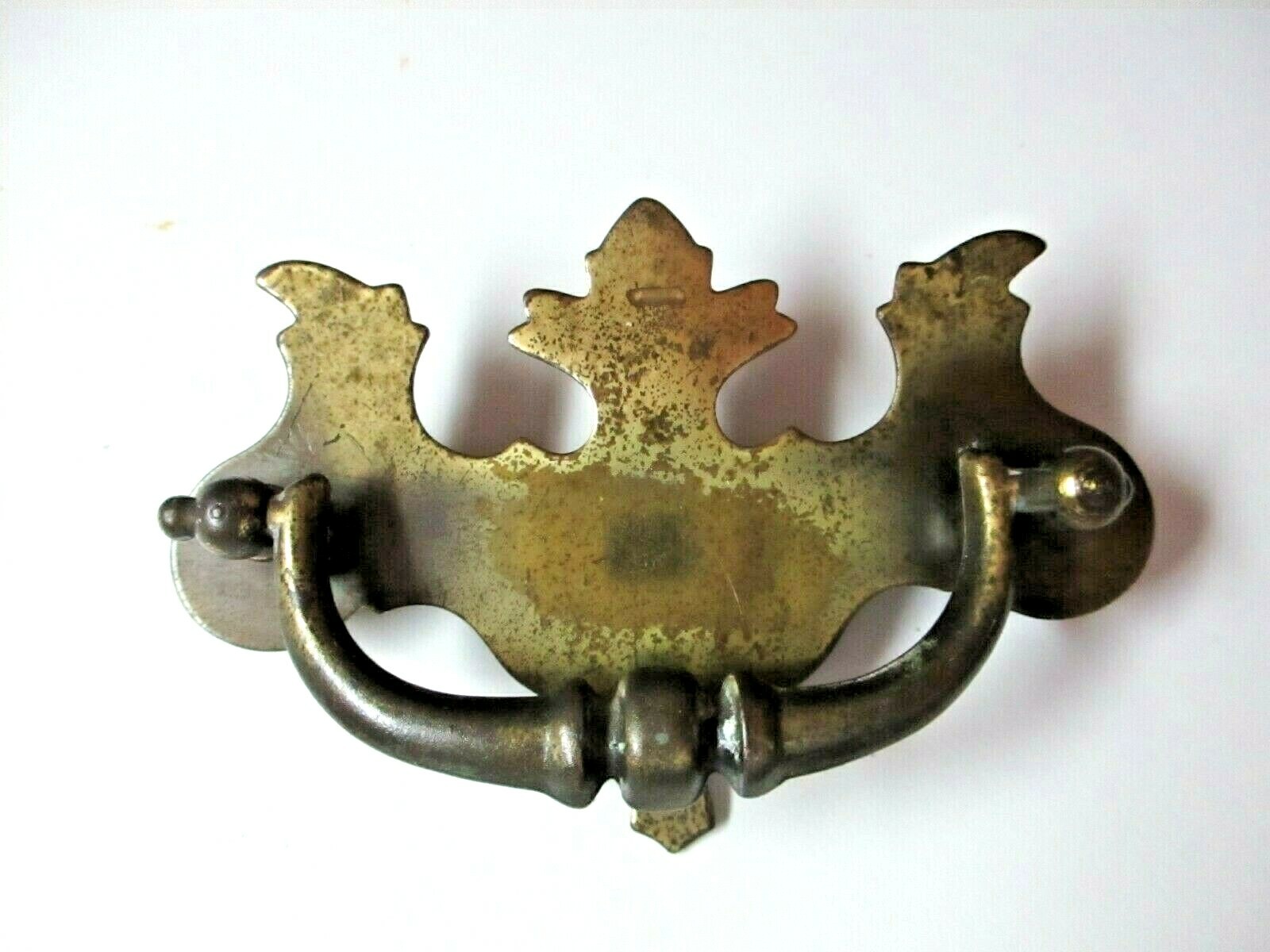 Drop Bail Pull Handle 1930s Antique English Brass 3″ Centers Chippendale 1 Vtg