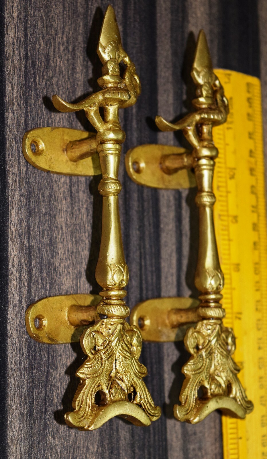 Brass Cockatoo Door Handle Pair Peafowl Bird Dresser Pull Oval Shape Base GTX