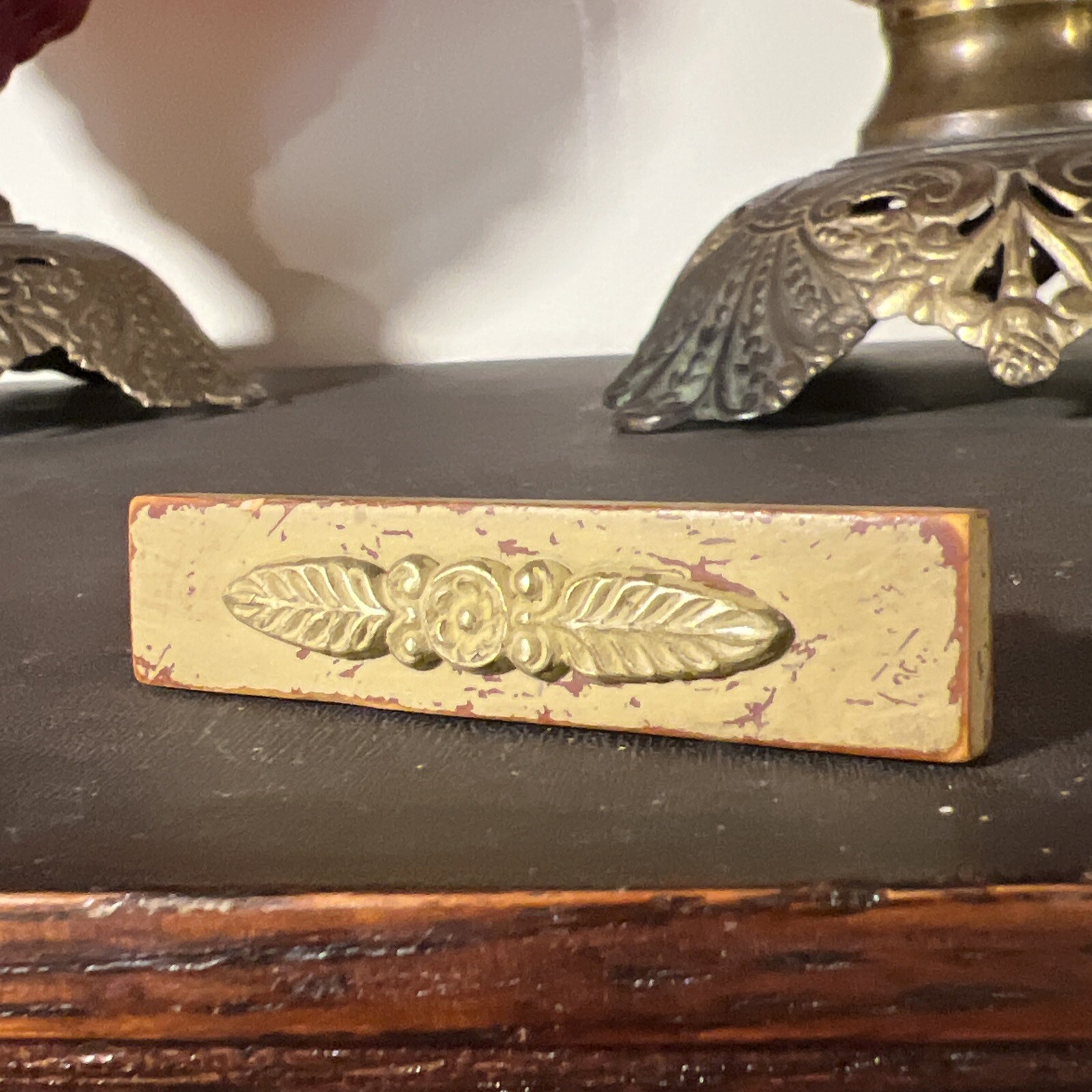 Antique Bakelite And Brass Drawer Pull