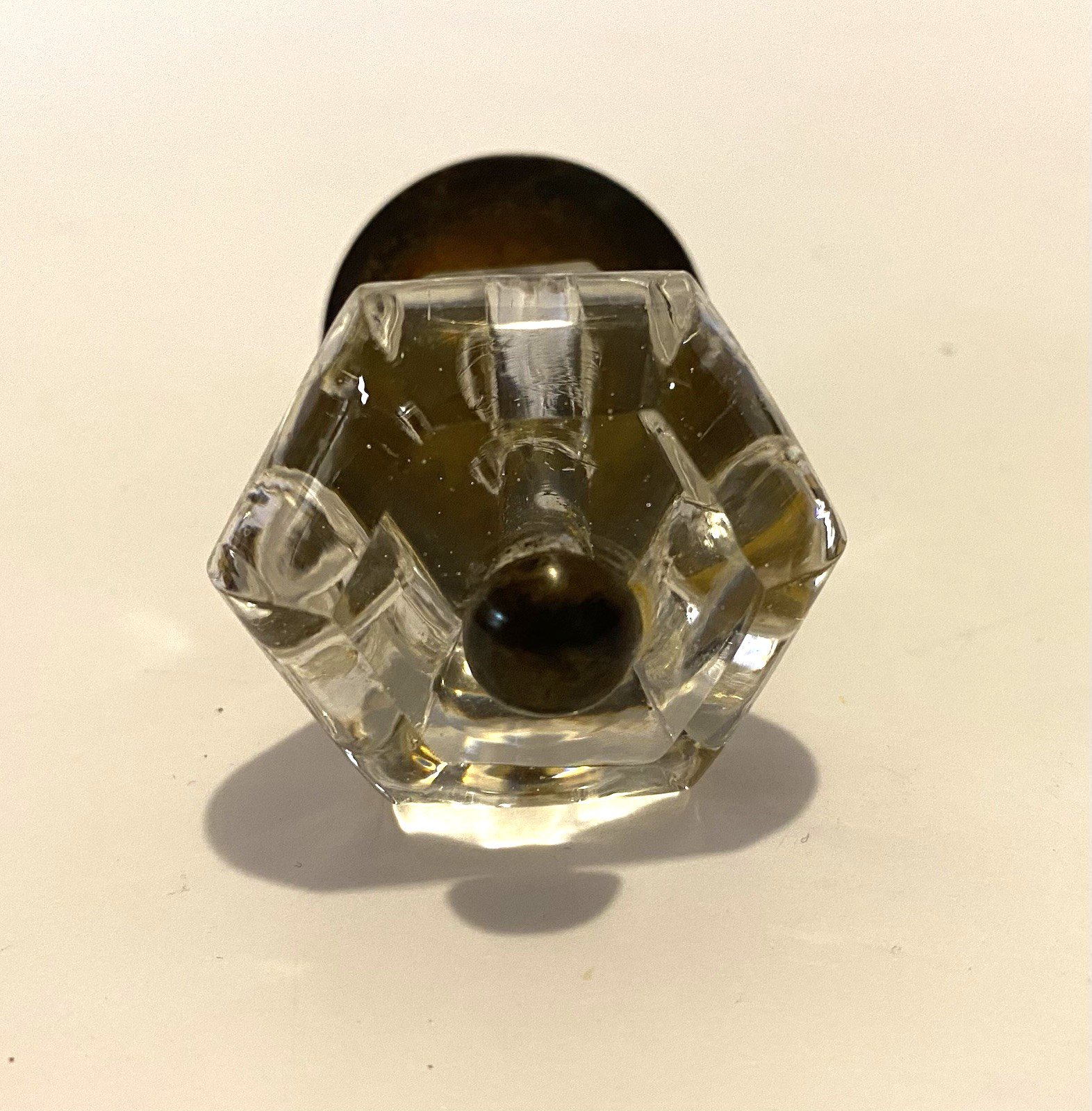 Set-4 VTG Clear Glass 1.5″ x 1.5″ Hexagon (6 Sided) Cabinet/Drawer Pulls/Knobs