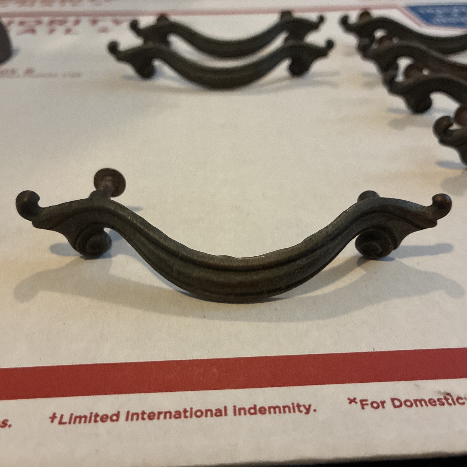 8pcs Vintage Drawer Pull French Provincial XL Acanthus Leaf Style Brass