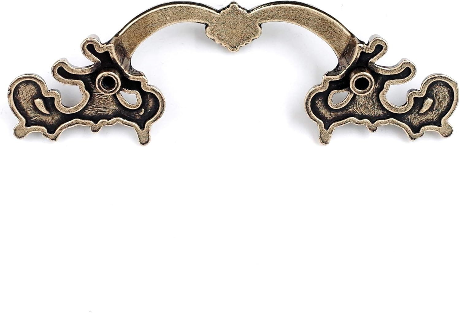 French Provincial Drawer Pulls – 6-Pack, Antique Brass, 2-1/2″ Hole Centers, Vin