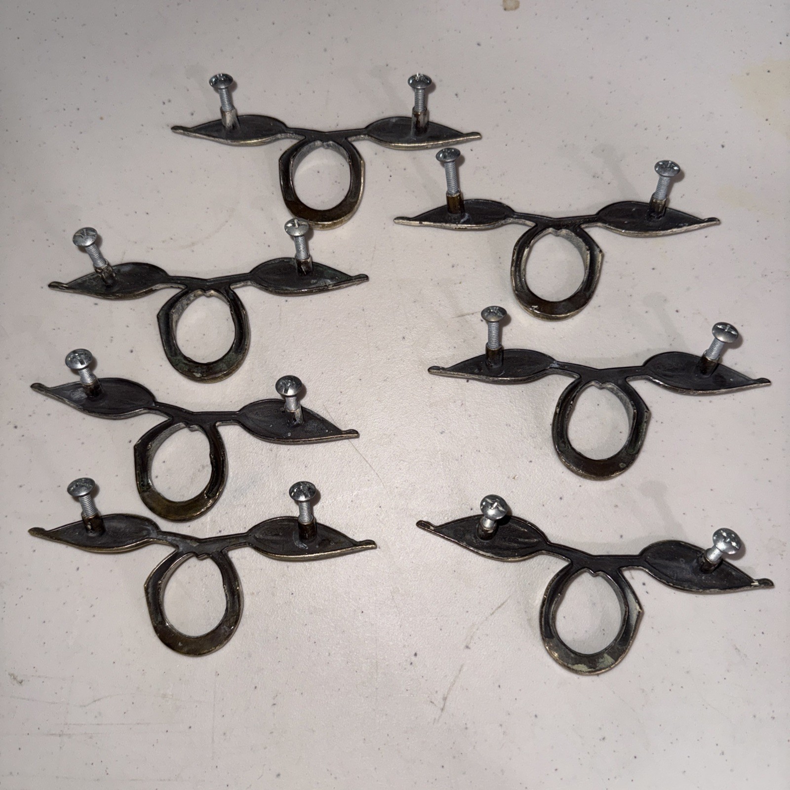 Set of 7 KBC Keeler Brass Leaf Vine Cabinet Drawer Pulls 3-1/8” CTC Vintage