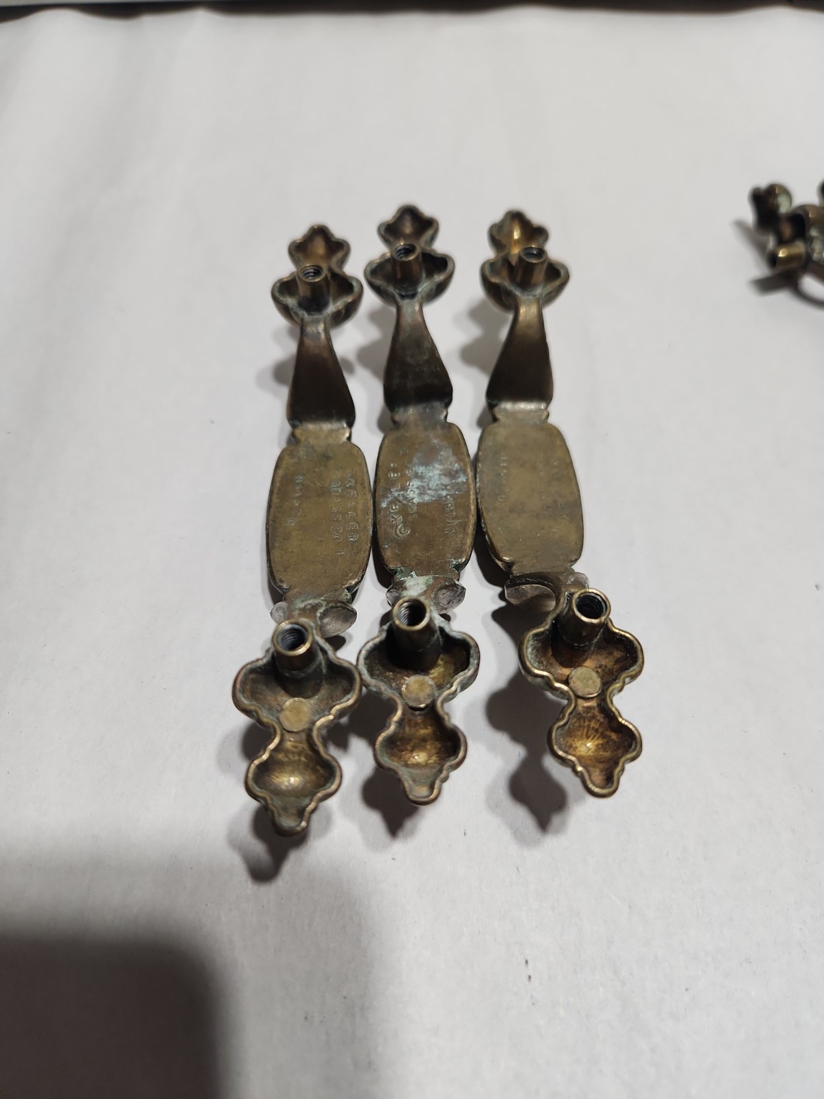 Vintage Keller Brass Co. Drawer Pulls Set Of 6.