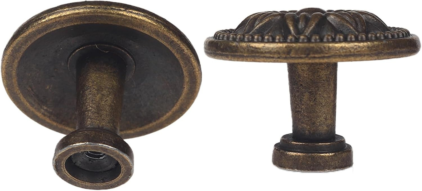 Vintage Drawer Pulls, Antique Brass Cabinet Knobs and Pulls – Flower Shape Metal