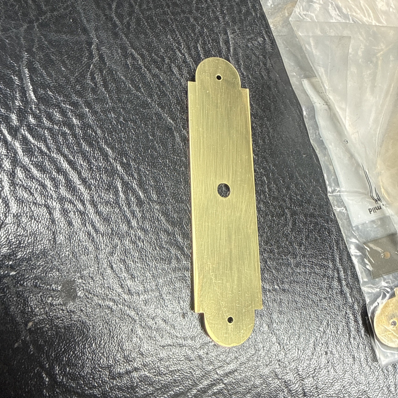 NOS 6 Total 1 Not In Package Vintage Brass Backplate DOOR KNOB PULL 4″ Basic