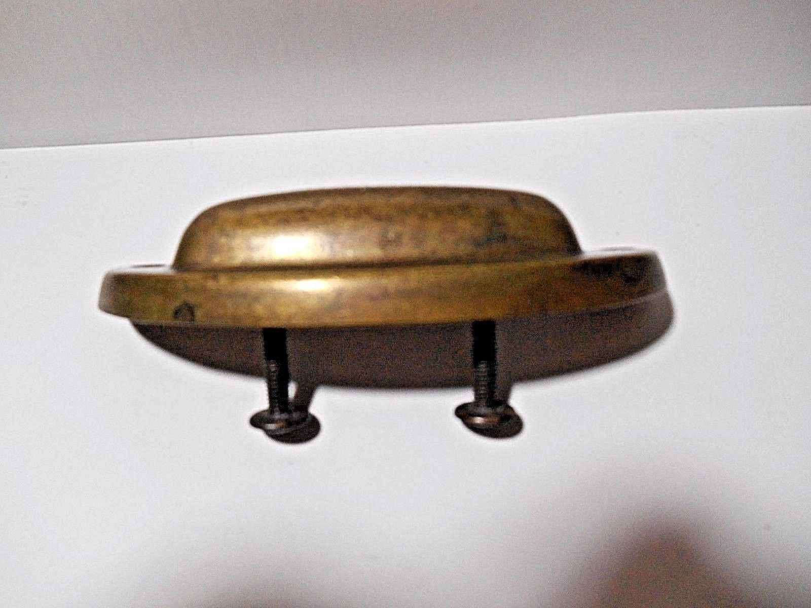 LOT OF 3 BRASS TONED DIE-CAST METAL DRAWER PULLS OR HANDLES WITH SCREWS