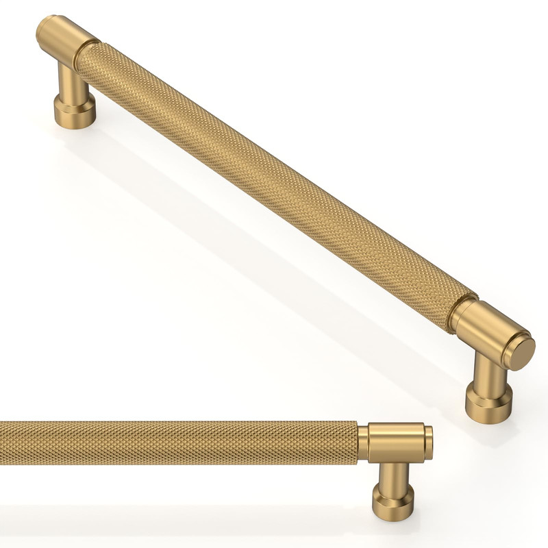 Asimerdeco 10 Pack Champagne Bronze Knurled Cabinet Pulls 7.5 Inch192Mm Kitchen