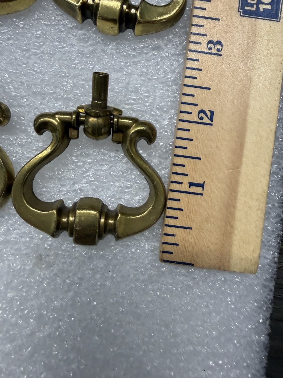 6 Vintage Keeler Brass Company KBC Brass Vintage Cabinet Drawer Drop Pulls (46