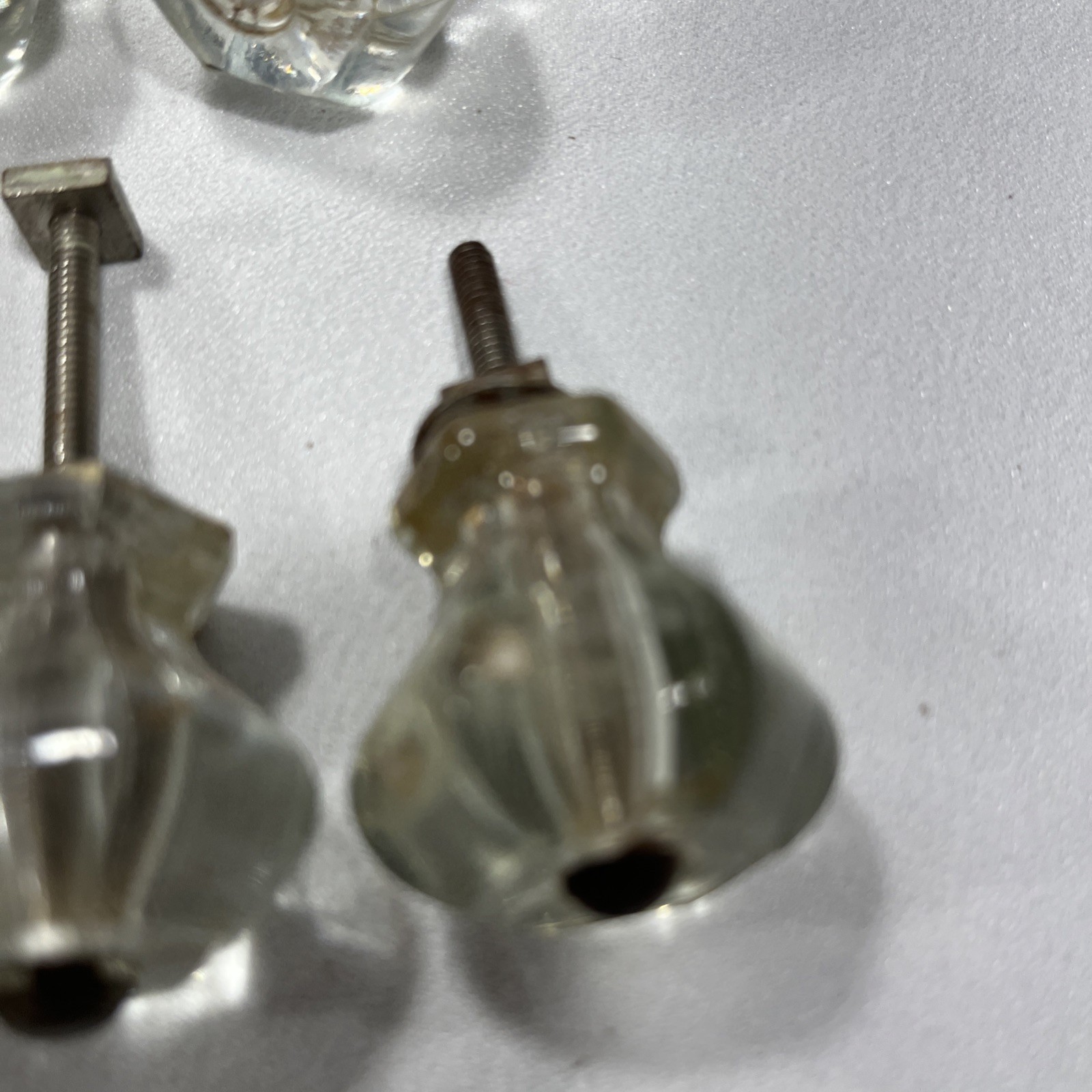 Lot Of 52 Antique Vintage Clear Glass Drawer Knobs-Salvage-Crafting-Restoration