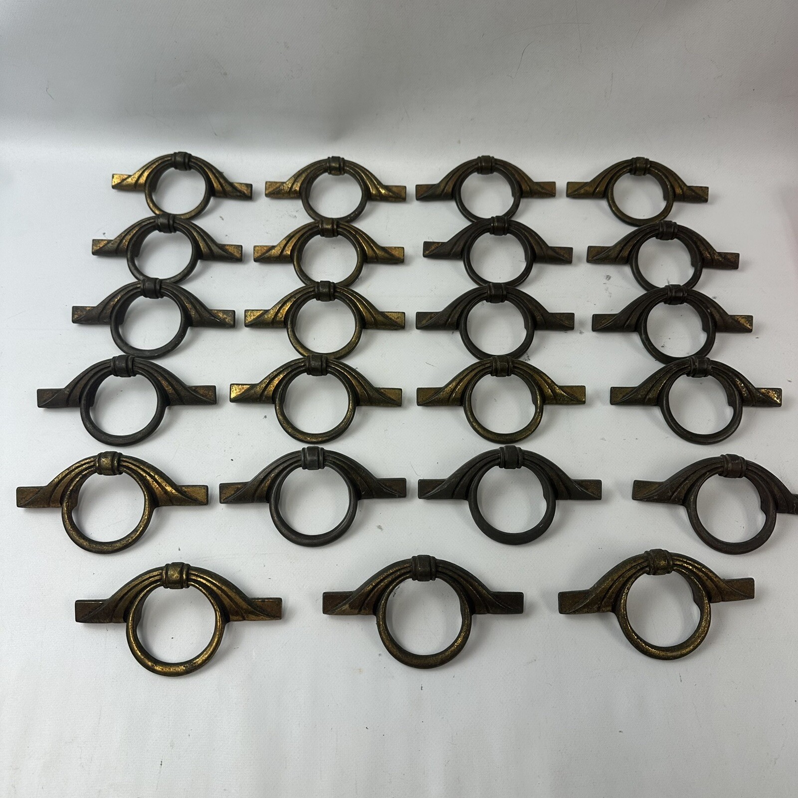 Lot Of 23 Drawer Pulls Handles Vintage Unique Rare Brass Keller Keeler