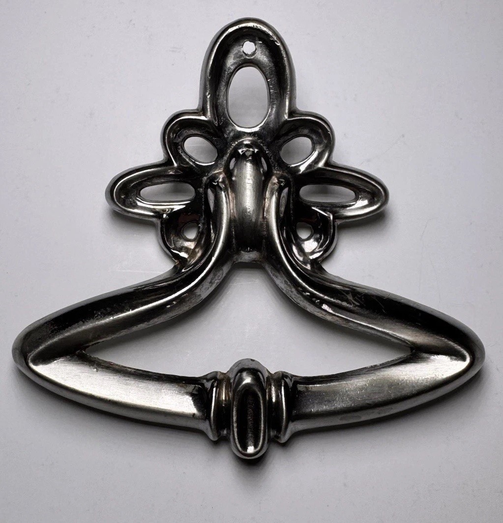 Amerock Drop Bail Knocker Drawer Handles Pull Brushed Silver Tone Metal VTG
