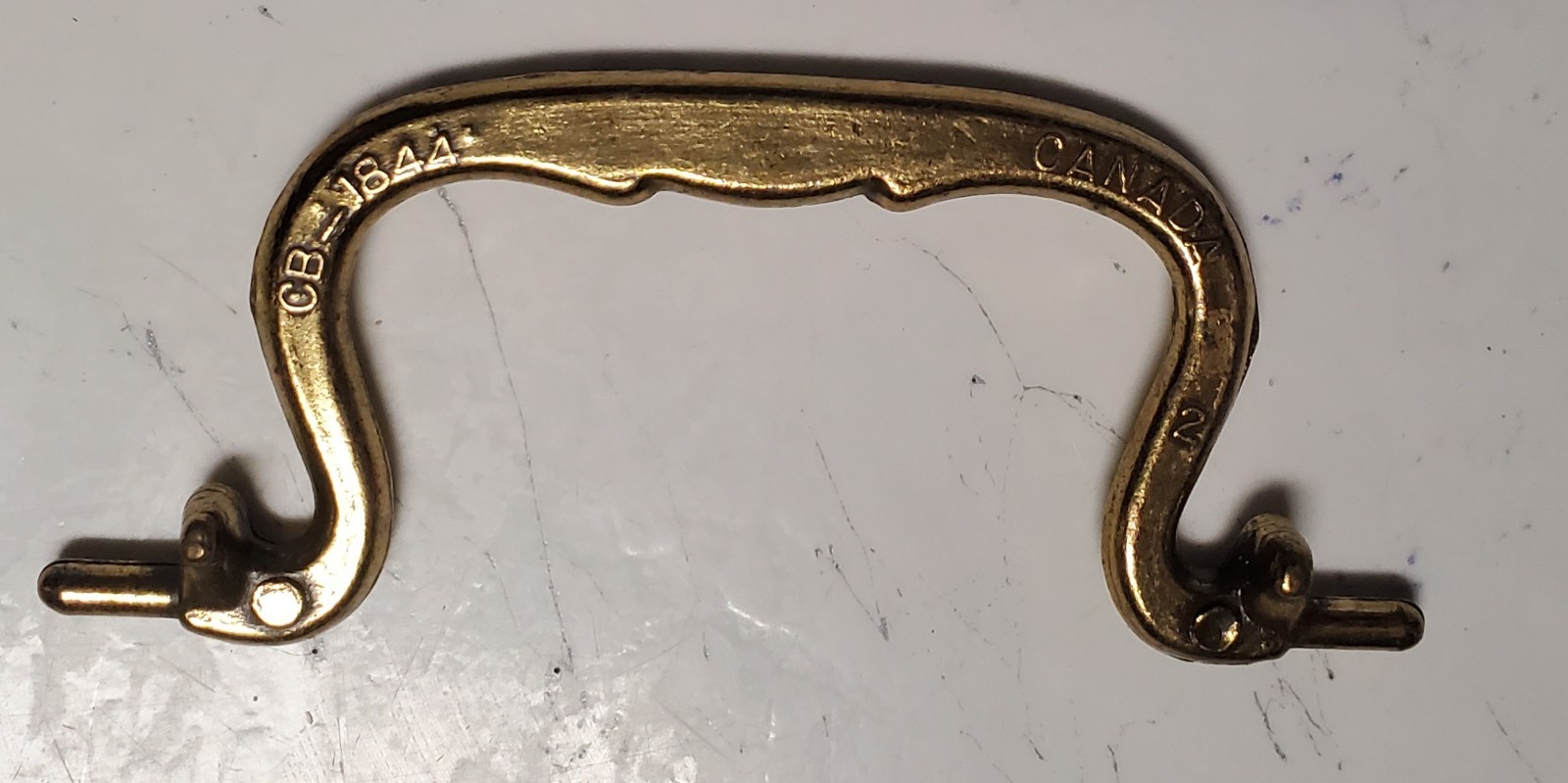 Vintage MCM Cluthe CB-1844 Aged Brass Swan Neck Drawer Pull Canada 3.5″ CTC