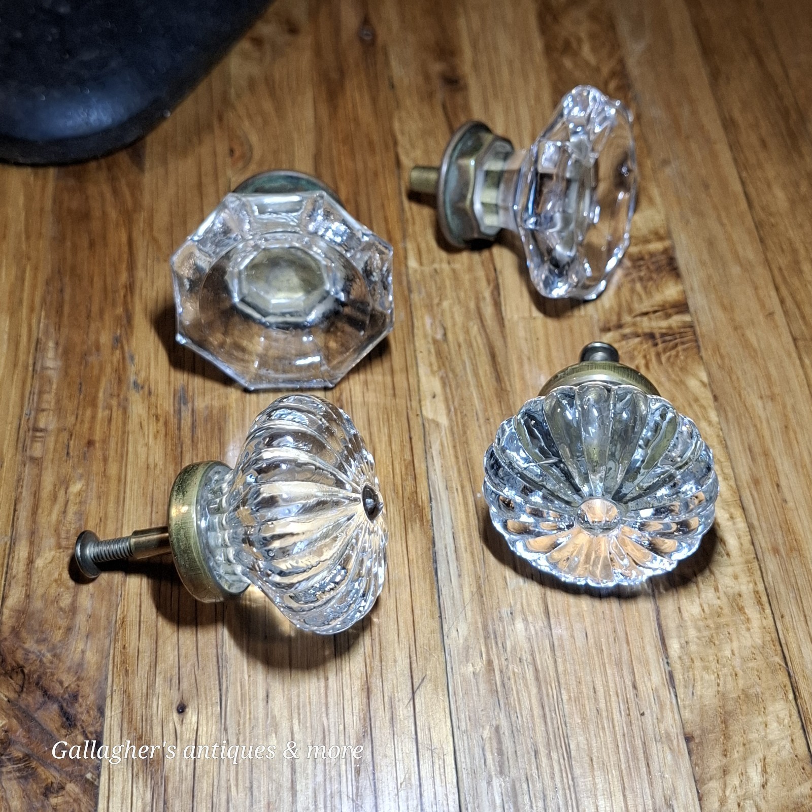 Antique Glass Knob Handle Drawer Cabinet Lot Of 4 Pat Oct 1901