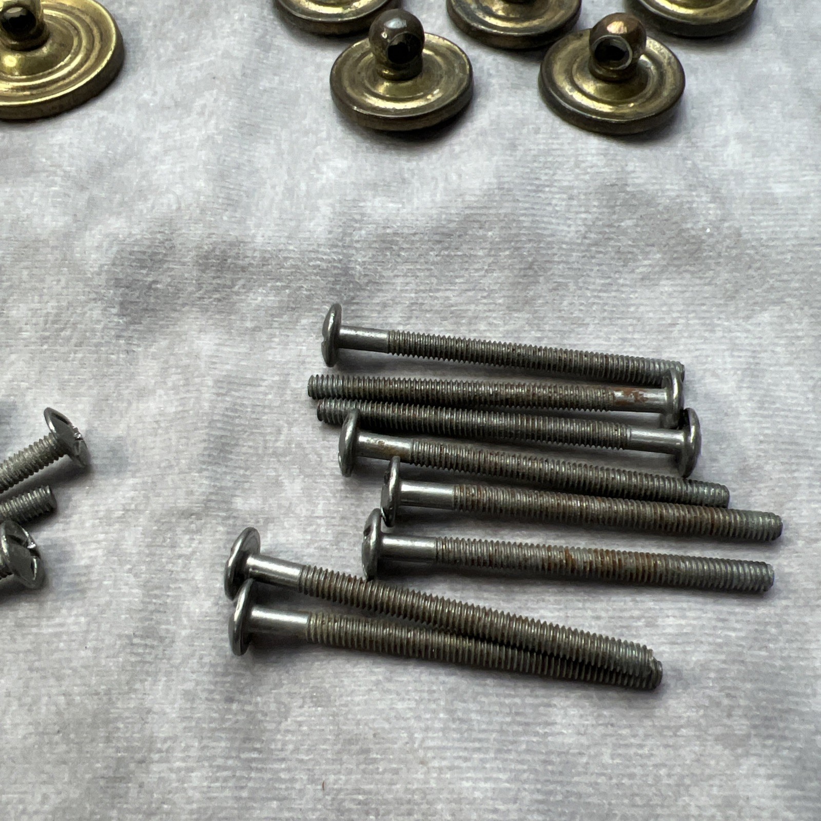 Lot 7 Antique Brass Metal Drop Bail Pulls Drawer Handles Dressers Cupboards B6