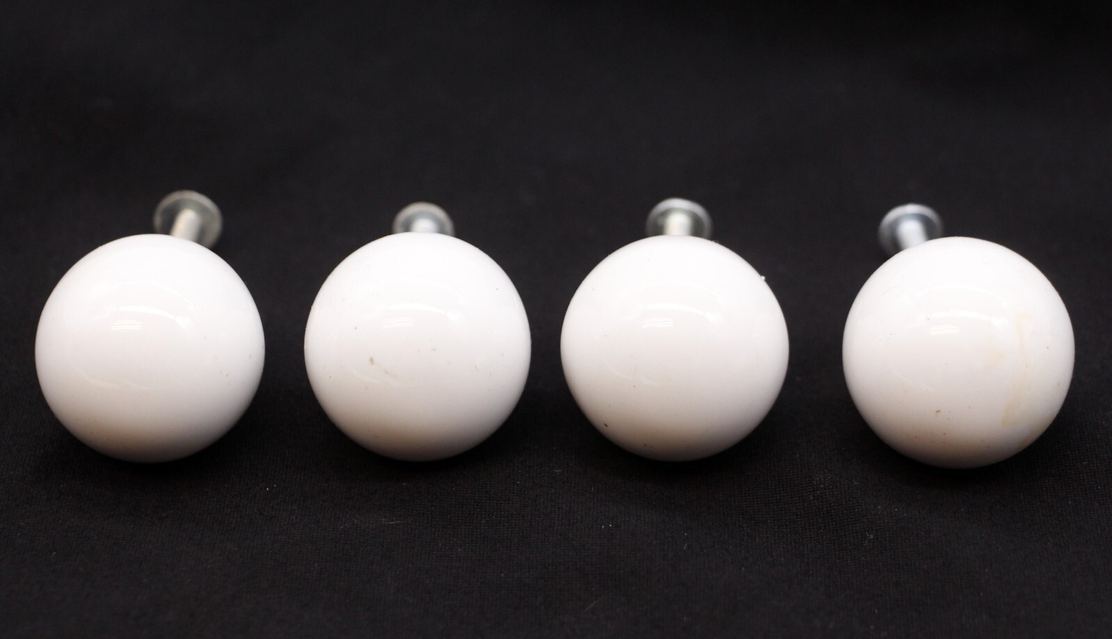 Set of 4 White Ceramic Ball Drawer Cabinet Knobs