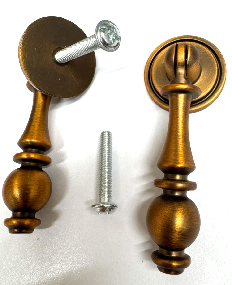 Golden Vintage-Copper Drawer Pulls Handles Teardrop Cabinet Door Knobs Hardware