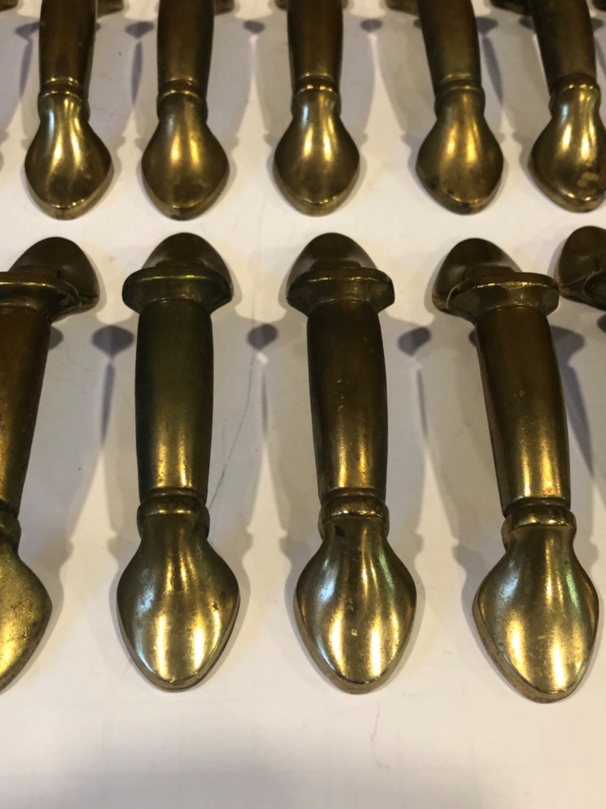 Vintage Brass Drawer Pulls Handles Knobs Cabinet Lot of 35