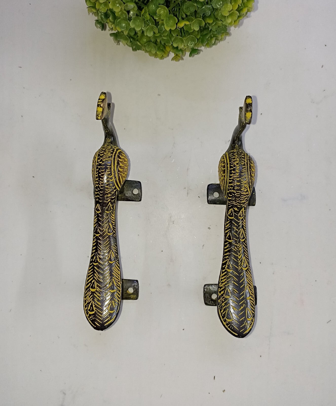 Peacock Shape Decorative Door Handle Home Gate Pull Furnish Handmade Gift GTX