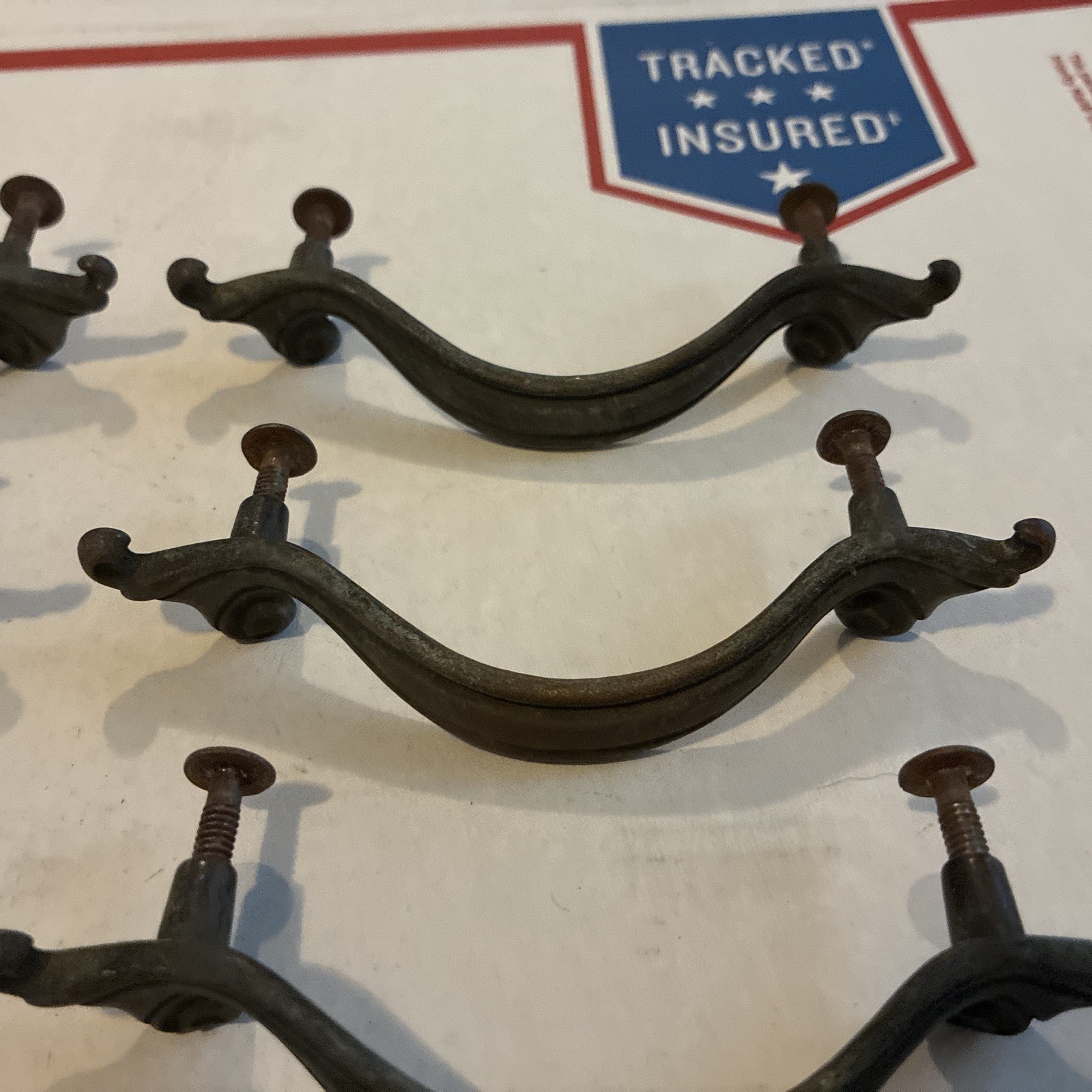 8pcs Vintage Drawer Pull French Provincial XL Acanthus Leaf Style Brass