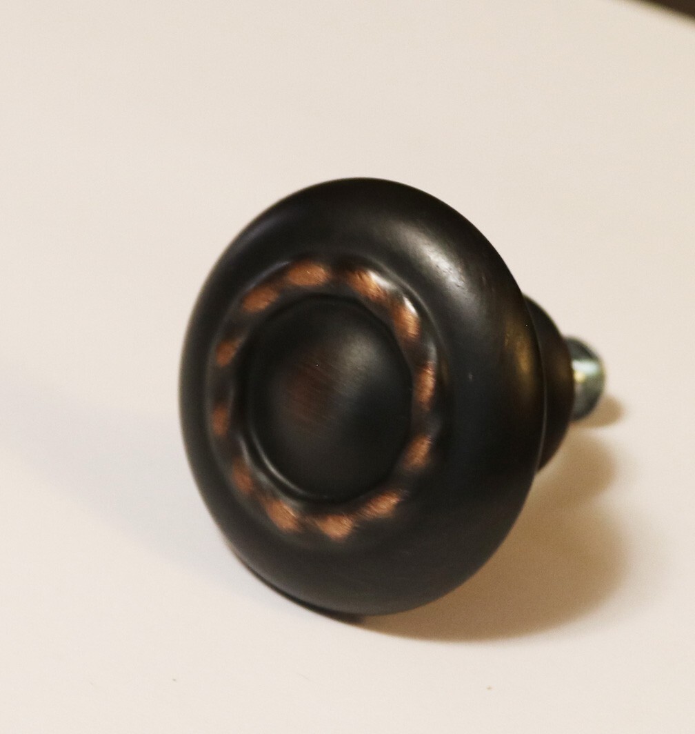 12 Drawer Cabinet Pulls Amerock BP1585-2 Rubbed Bronze Rope Knob 1-3/4″ DIAMETER