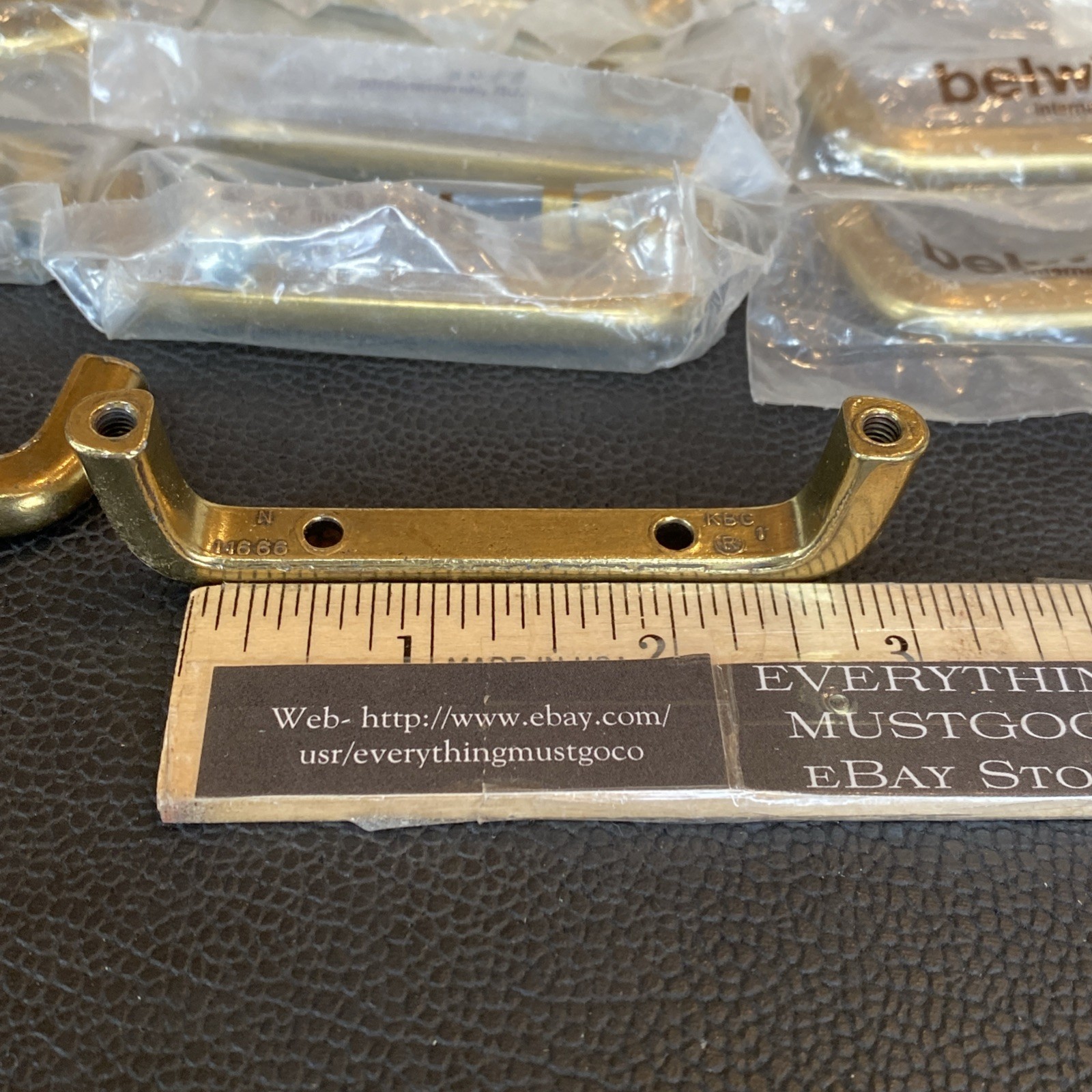 Lot 13 KBC Keeler Brass Co Vtg Drawer Pull Filing Cabinet Fixed Handle MCM Solid