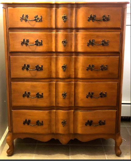 FRENCH PROVINCIAL DRAWER PULLS LOT OF 4 / LEAF (NUMBERED ON BACK “A155”) VINTAGE