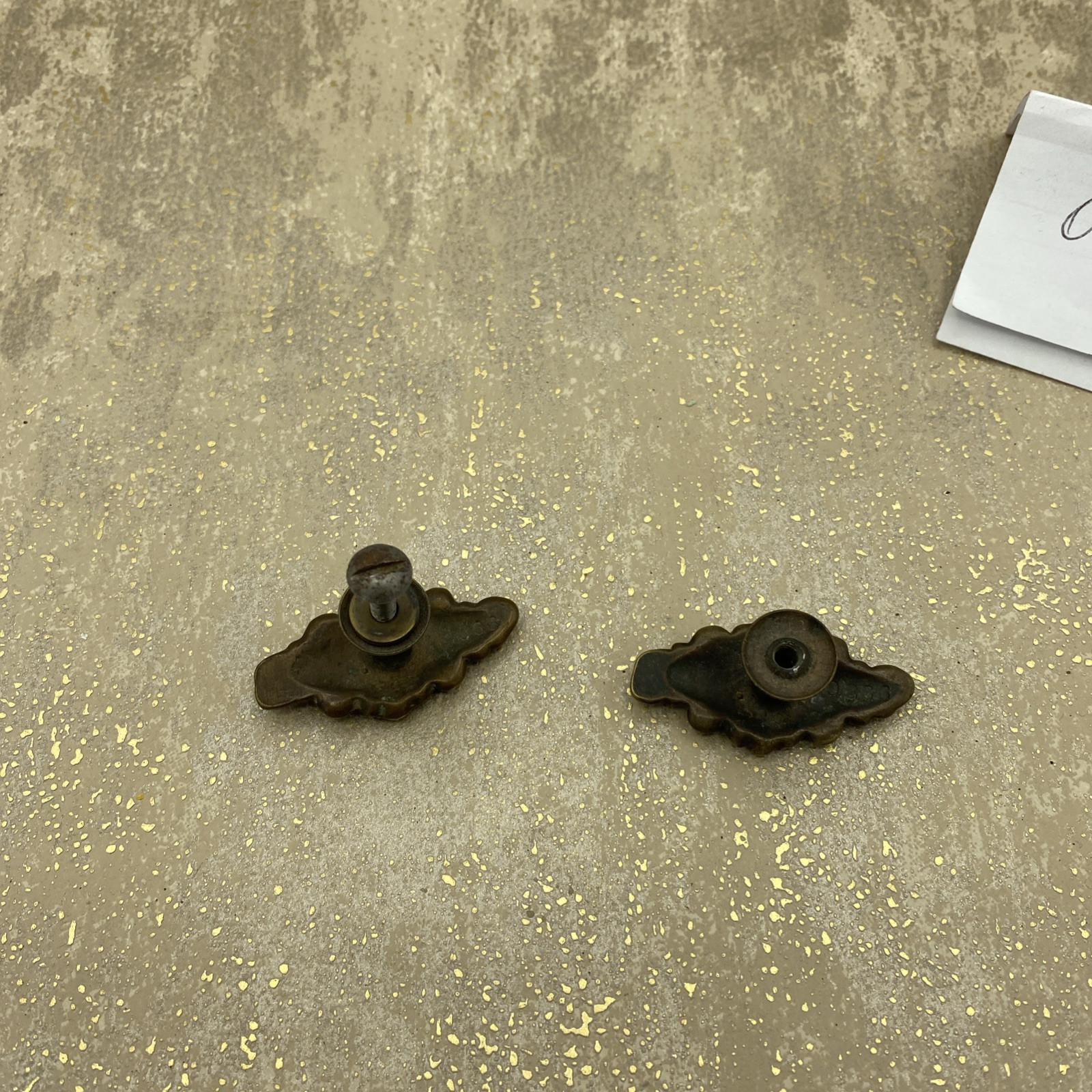 2 Antique Brass Drawer/ Cabinet Handles /Pulls- Ornate, Floral Design
