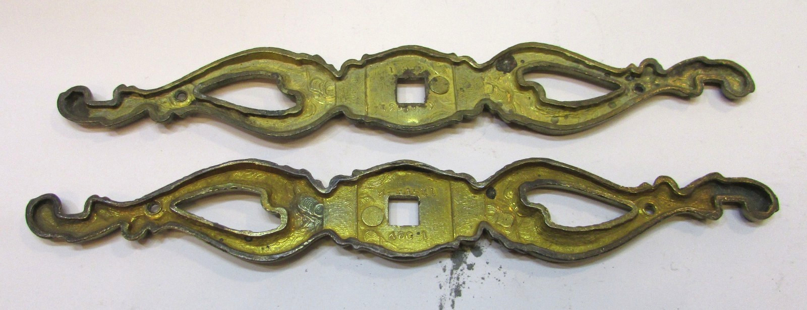 Pair 6.5″ Stamped Brass Backplates only for Cabinet Furniture Door Drawer Pulls