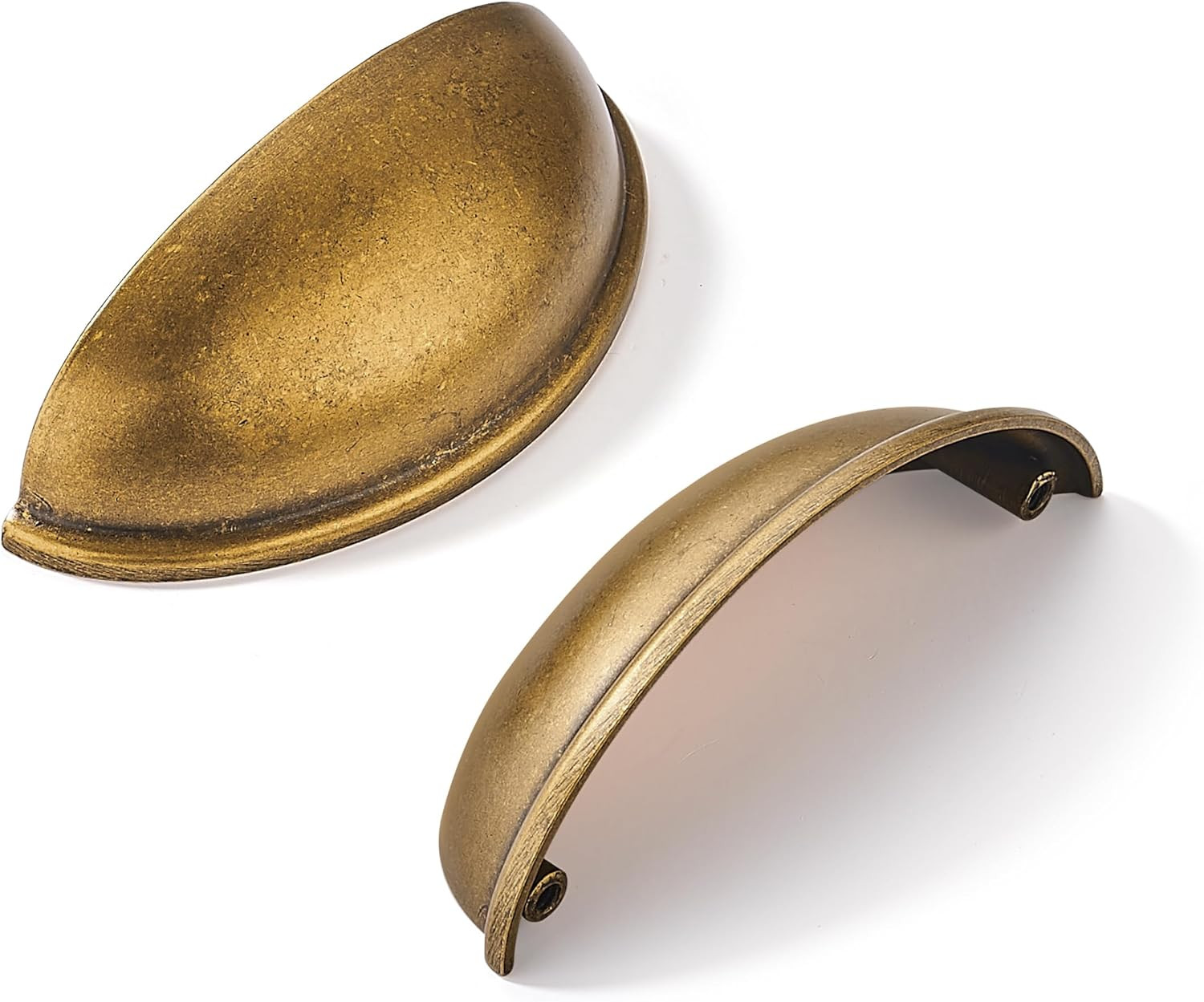 10 Pack 3″ Antique Brass Drawer Pulls Cabinet Cup Pulls Vintage Kitchen Hardware